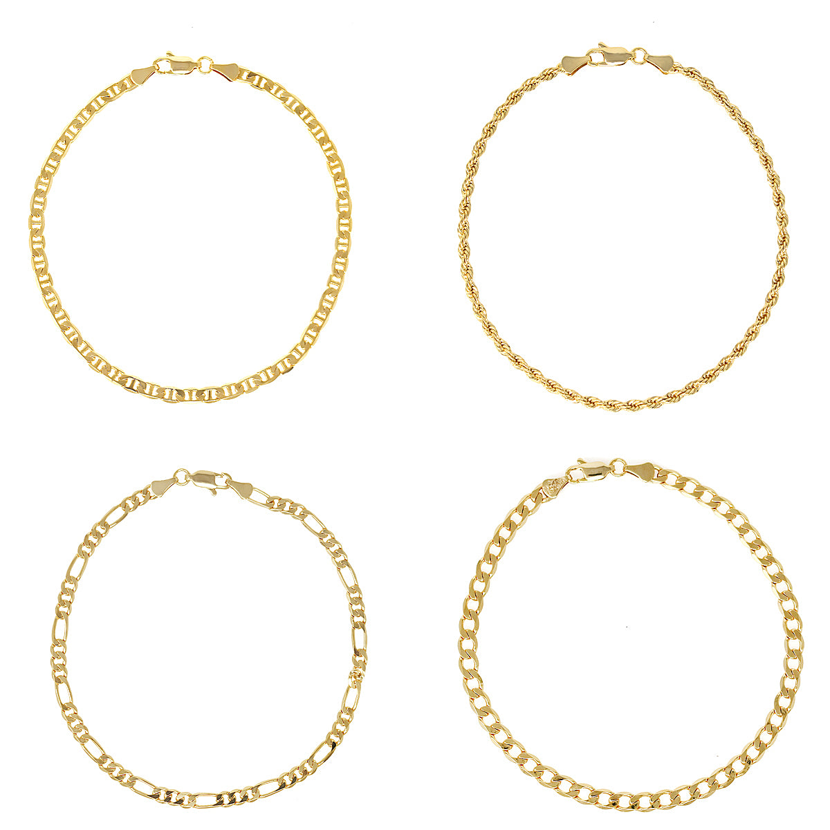 Gold Plated Link Chain Anklets Bracelet