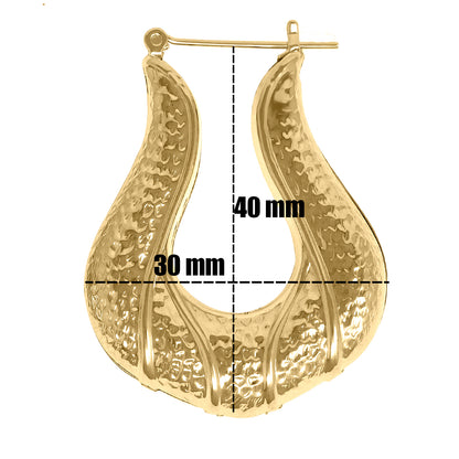 Gold Plated Hallow Casting Lightweight Hoop Earrings-30mm