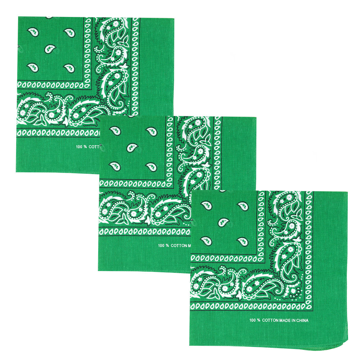 Paisley 3 piece Assorted Cotton Bandanas