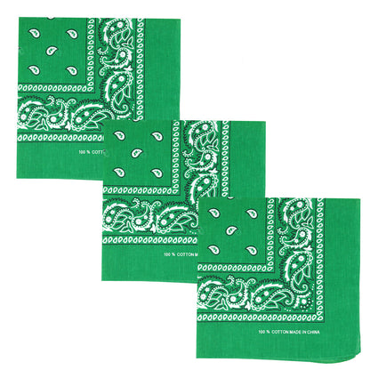 Paisley 3 piece Assorted Cotton Bandanas