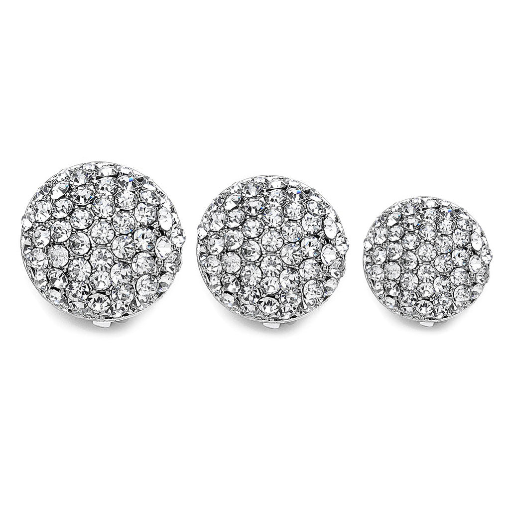 Crystal Round Clip On Earrings