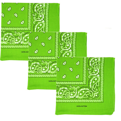 Paisley 3 piece Assorted Cotton Bandanas