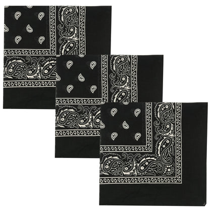 Paisley 3 piece Assorted Cotton Bandanas