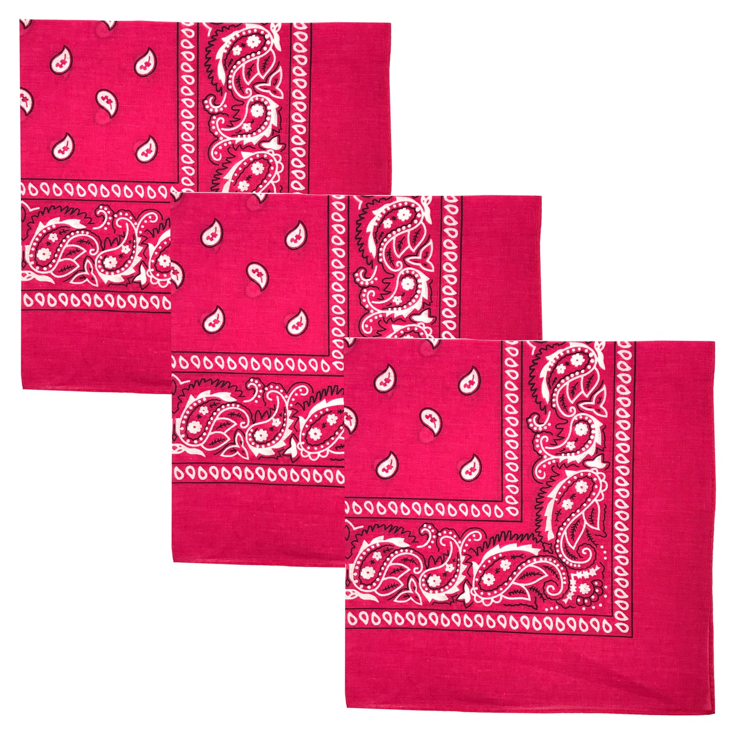 Paisley 3 piece Assorted Cotton Bandanas