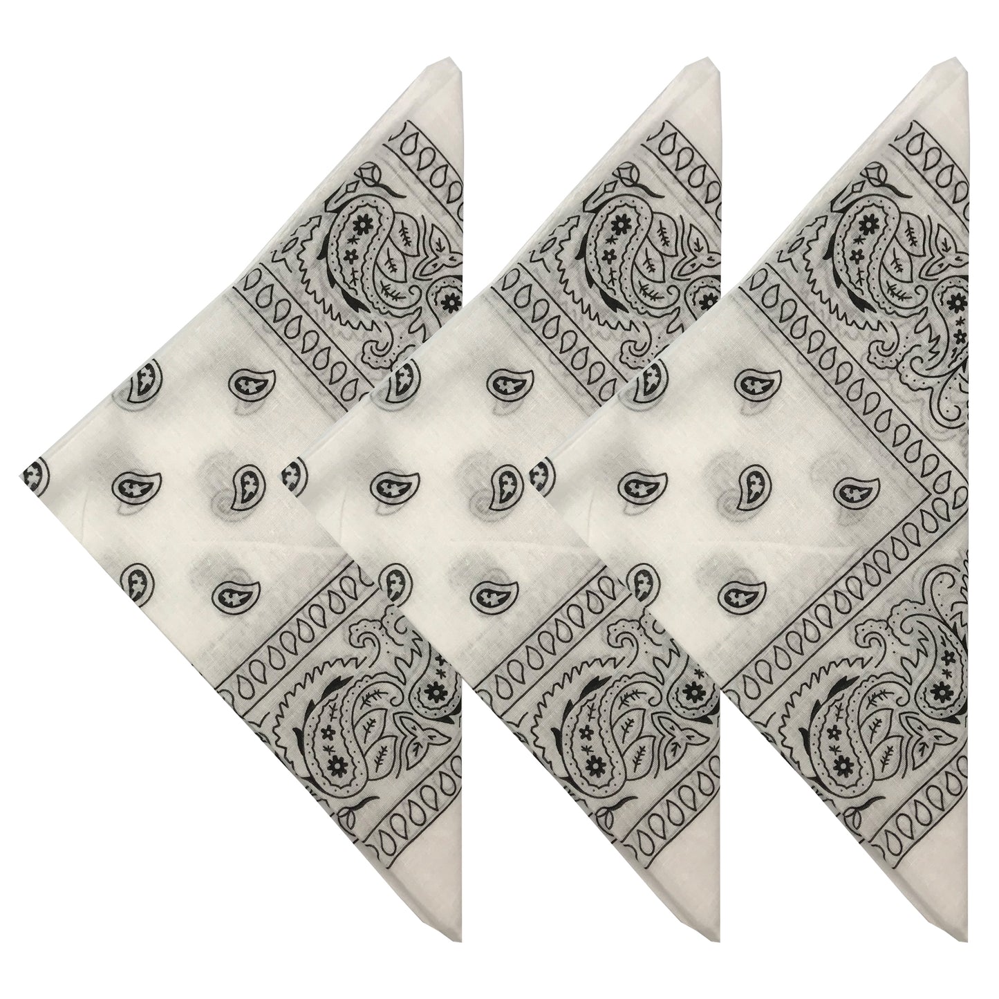 Paisley 3 piece Assorted Cotton Bandanas