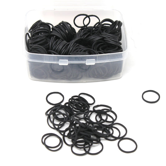 Tina Touch 500 pcs Black Elastic Rubber Bands Small One Size 1/2”