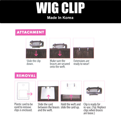 Self Snap On Wig Clip 6PCS ( Black), Made in Korea and No Sewing Needed for Hair Extensions